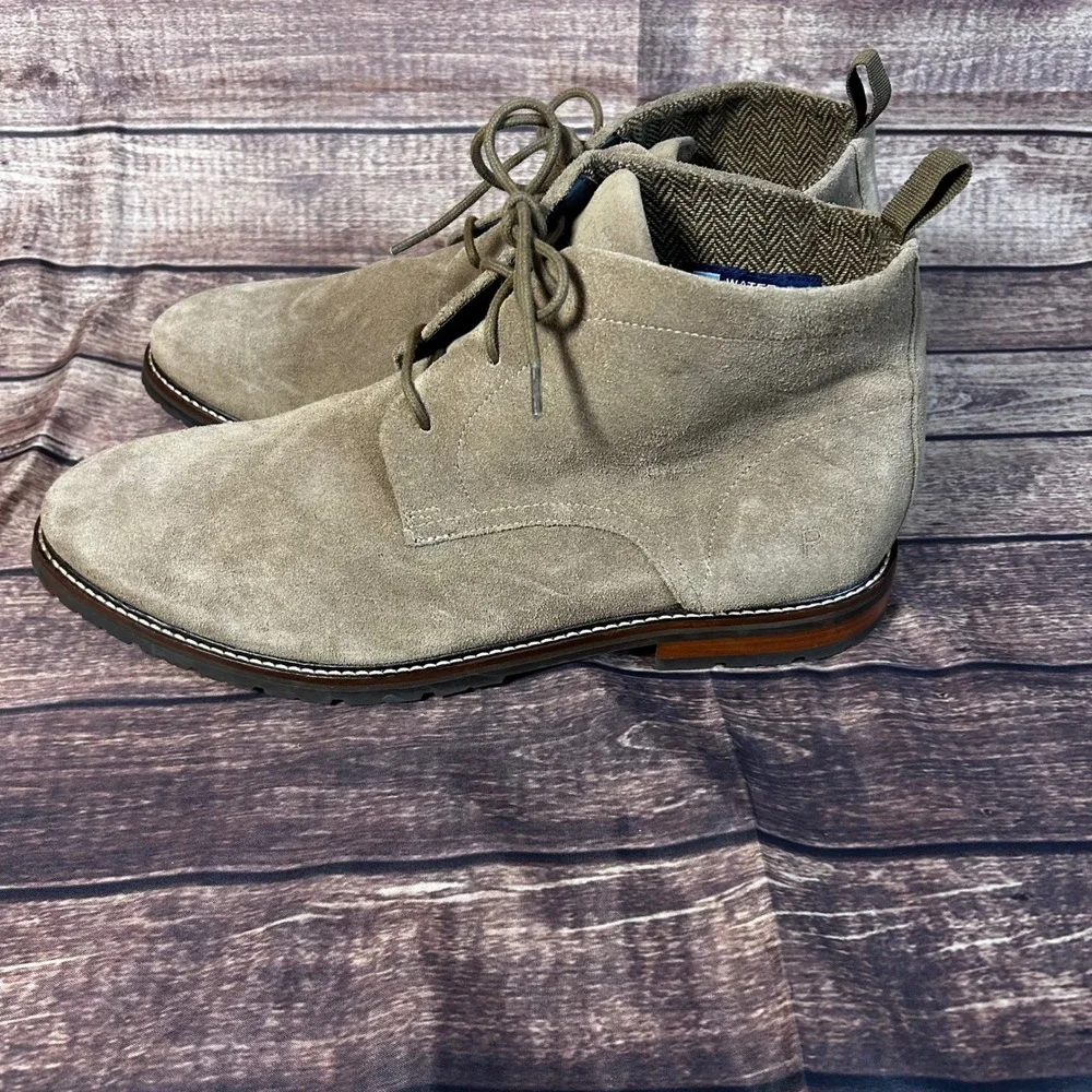 Rockport Mens RMCASPE Water Resistant Suede Chukka Boots Taupe Tan 14W Wide